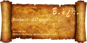 Bodacz Ágost névjegykártya